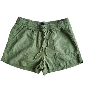 Linen Jcrew olive green shorts